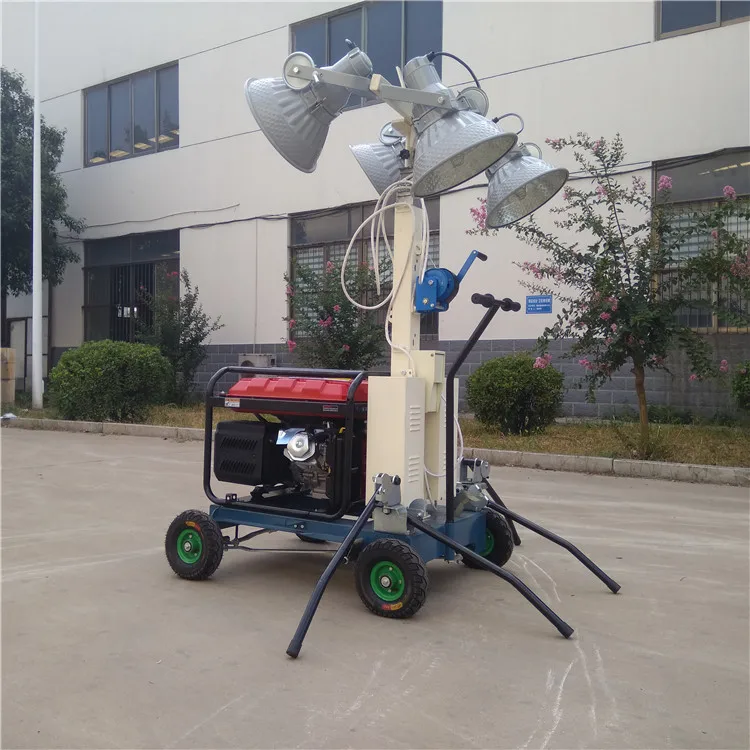 4x1000W mobile light towers hydraulic telescopic mast portable outdoor lighting tower