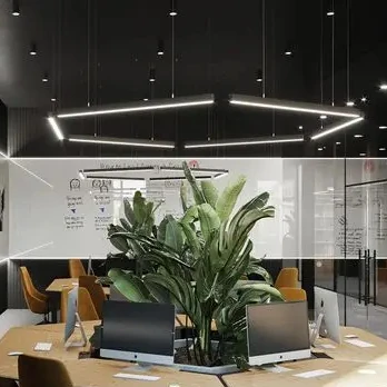 Surface Mounted Pendant Hanging Line Trunking Lamp 2FT 4FT 40w Office Commercial LED Linear pendant Light