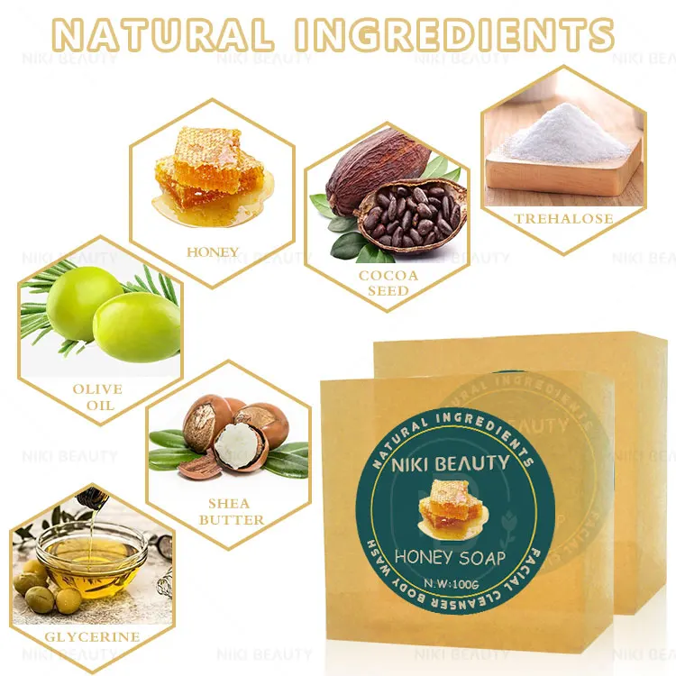 Handmade Organic Vegan Glycerine Bar Body Whitening Moisturizing Propolis And Honey Soap