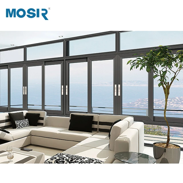 Floor Windows Aluminum Alloy Doors and Windows Custom Sliding Windows Soundproof Sunroom Floating Window Broken Bridge Aluminum