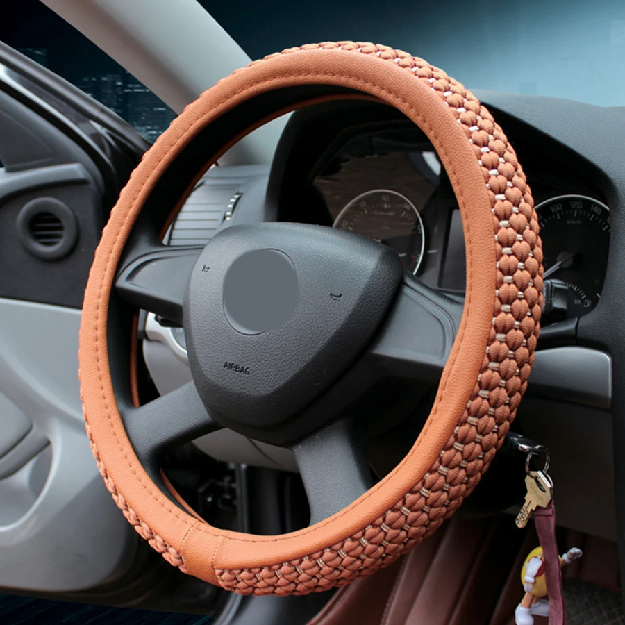 High Quality Anti-Slip Breathable 38cm Auto Car SUV Steering Wheel Cover