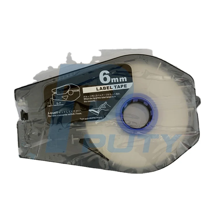 6mm 30m White Label Paper Tape Cassette Strong Adhesive for Canon MK2500 Cable ID Printer Compatible Industrial Use Gift Giving