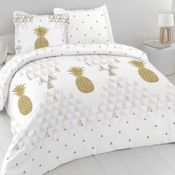 pineapple fruit print microfiber kids twin comforter fitted duvet cover set