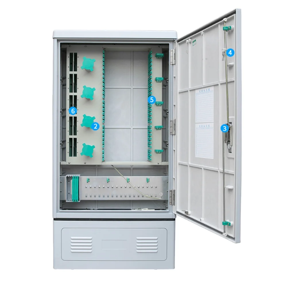 Наружная распределительная коробка телекоммуникационного типа, напольный 288 ядро, волоконно-оптический кабель, поперечное соединение, шкаф без кассеты, ПЛК-сплиттер