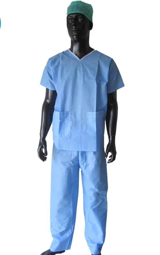 Breathable Waterproof Anti Bacteria Disposable uniform surgical Scrub Suits for doctors and nurses