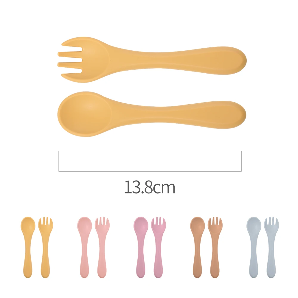 Food Grade Baby Led Weaning Supplies Non Slip Baby Bowl Plate and Spoons BPA free Silicone Baby Feeding Set
