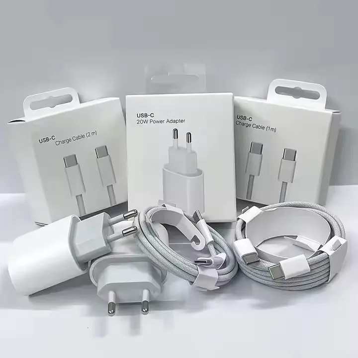 Оптовая продажа PD 20 Вт USB-C адаптер для iPhone 16 15 14 13 12 11 зарядное устройство US EU UK Type C QC 3 0 Быстрая зарядка