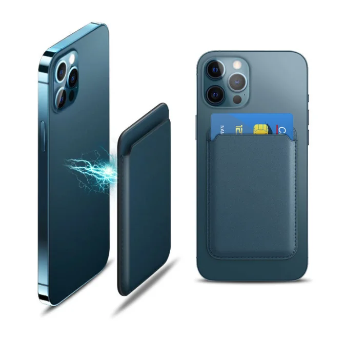 Magnetic Card Holder Phone Leather Magnet Back Sticker Credit Card PU Card Sleeve