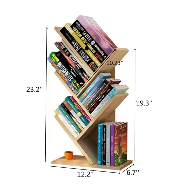 creative design 5 shelves tree book storage rack floor standing bookshelf for bedroom