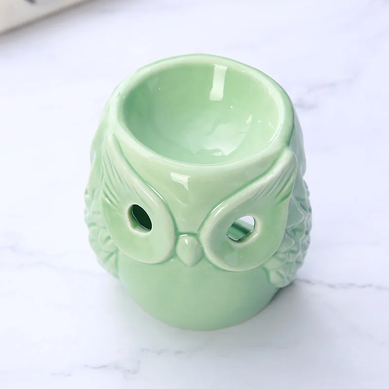High quality wax melt warmer aroma essential oil ceramic owl design burner