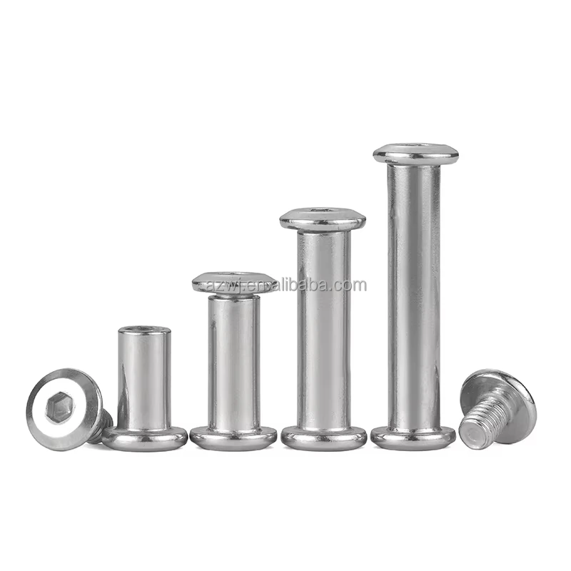 304 Stainless Round Head Hexagon Socket Set Screw Carbon Steel Brass Post Binding Screws Fastener Hex Socket Chicago Screw