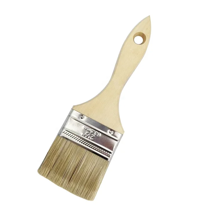Популярная деревянная ручка плоская кисть натуральная щетина + синтетическая щетка производство щеток