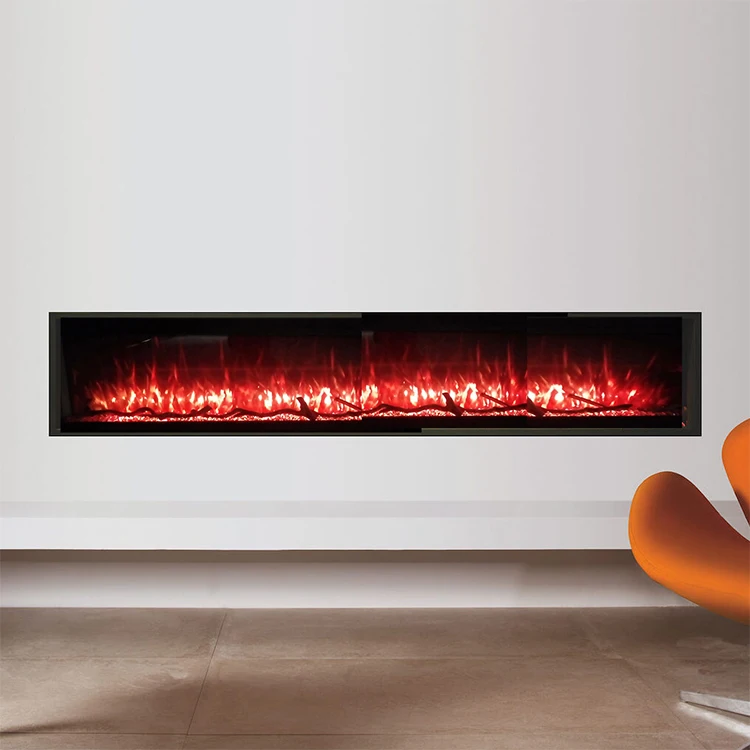 Luxury Tempered Glass Fireplace Electric Heater Super Long LED Fireplace Double Sided Indoor