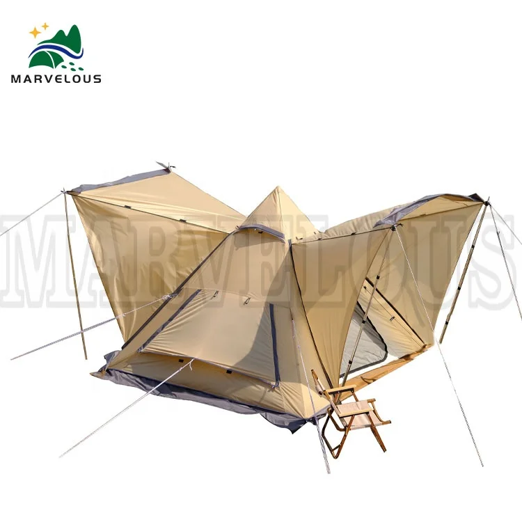 Glaming Hotel Luxury Cabin Tents Pyramid Air Large Family Camping Tents Luxury Inflatable Tent House