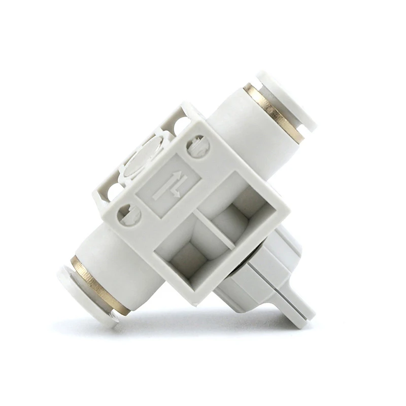 HVFF Plastic Push Quick Air Hose Connector Switch Valve Tube Pipe One Touch Pneumatic Fitting