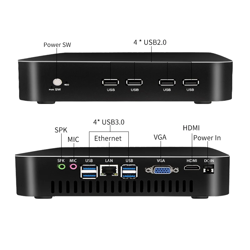  TOPTON Новый игровых мини-ПК Intel i7-9700 i5-9400 i3-9100 Win 10 портативный компьютер Barebone мини ПК Linux неттоп HTPC UHD630 8 * USB