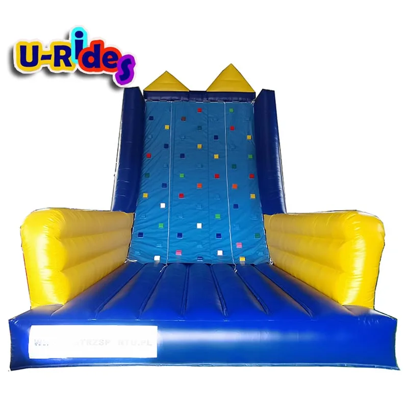 Customized  indoor training center both kid and adult  blue color air rock climbing walls inflatable rock wall