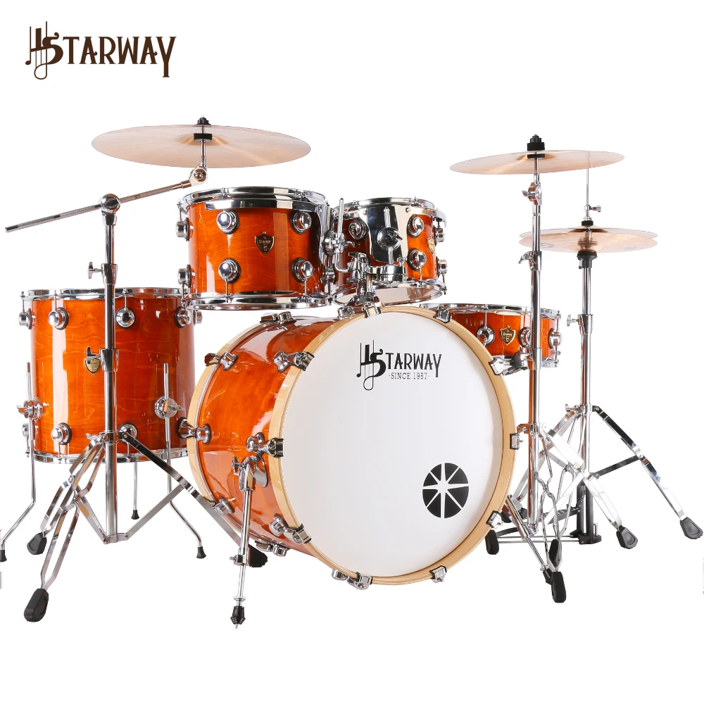 Starway Professional level jazz drum set musical instrument acoustic drum kit for Professional drummer