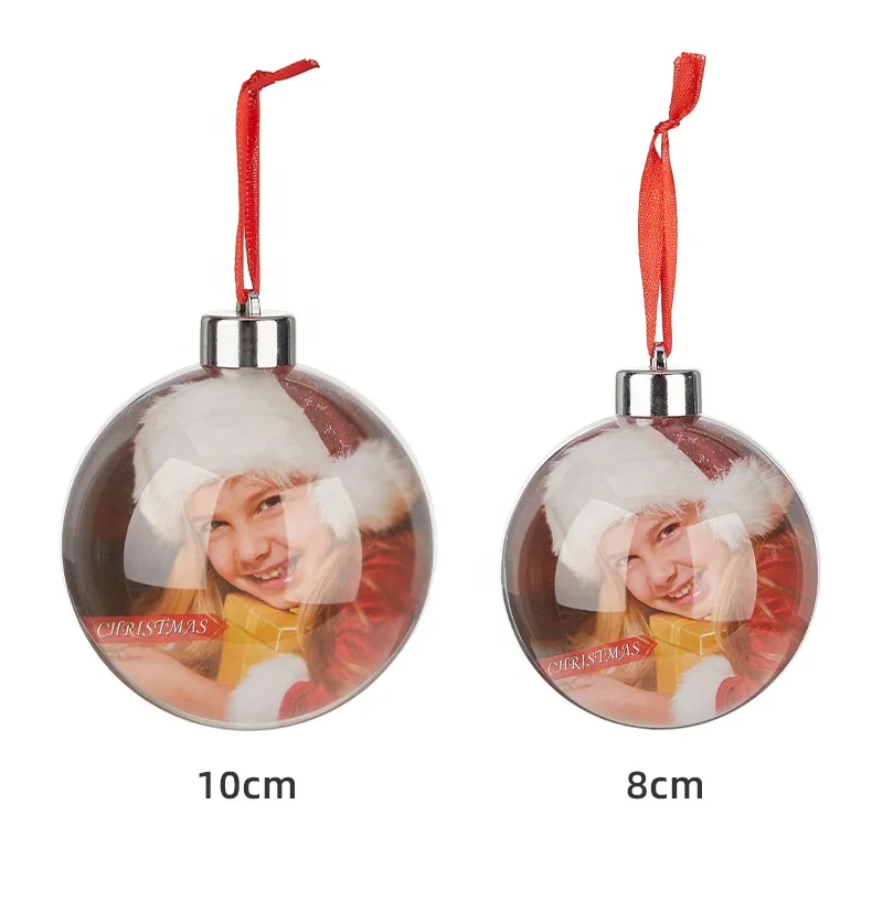 Custom Christmas Xmas Tree 8cm Black Glass Balls Bauble Ornaments With Printed Logo Photo Picture Decal Name Personalized