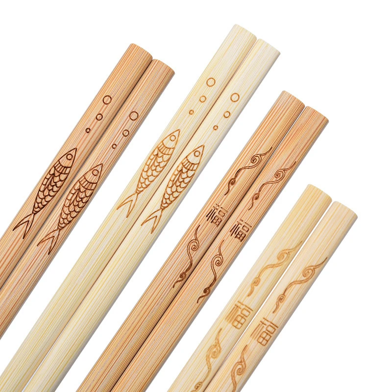 Custom Engraved Logo Chopsticks Bamboo Carbonized Natural Bamboo Chopsticks