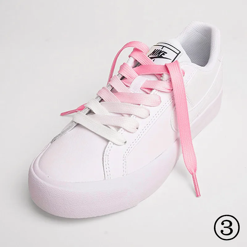 High quality gradient Color Color Sports Shoelace 8mm polyester shoelace multi-color option