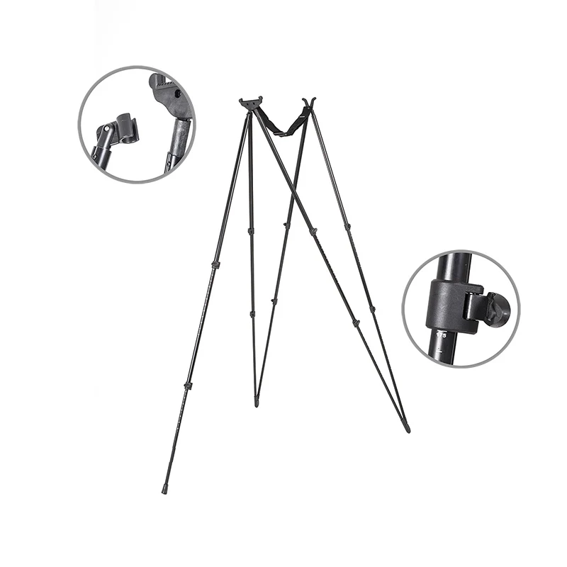 5 legged hunting shooting stick assembling the extra one leg(the 5th aluminum leg) adjustable in Height from 95 cm to 175 cm