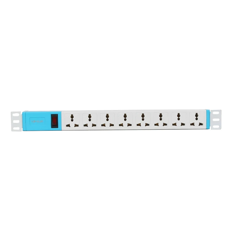 CE RoHS 6 Ways 2 Pole Switch Universal UK Rotatory Hanging Panel PDU