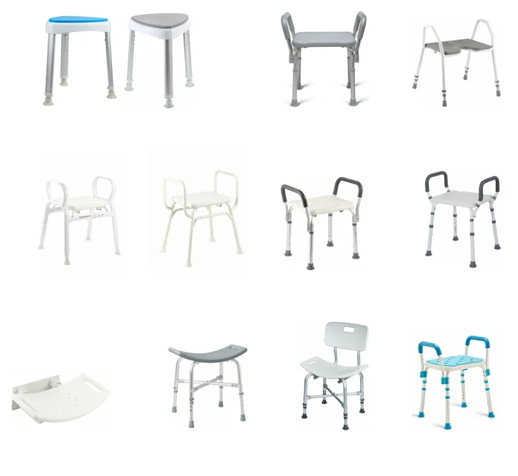 Bliss Medical Shower Chair Stool Seat Bench Bathroom Elderly Seats Lightweight Aluminum Frame Bath Chair For Elderly Senior