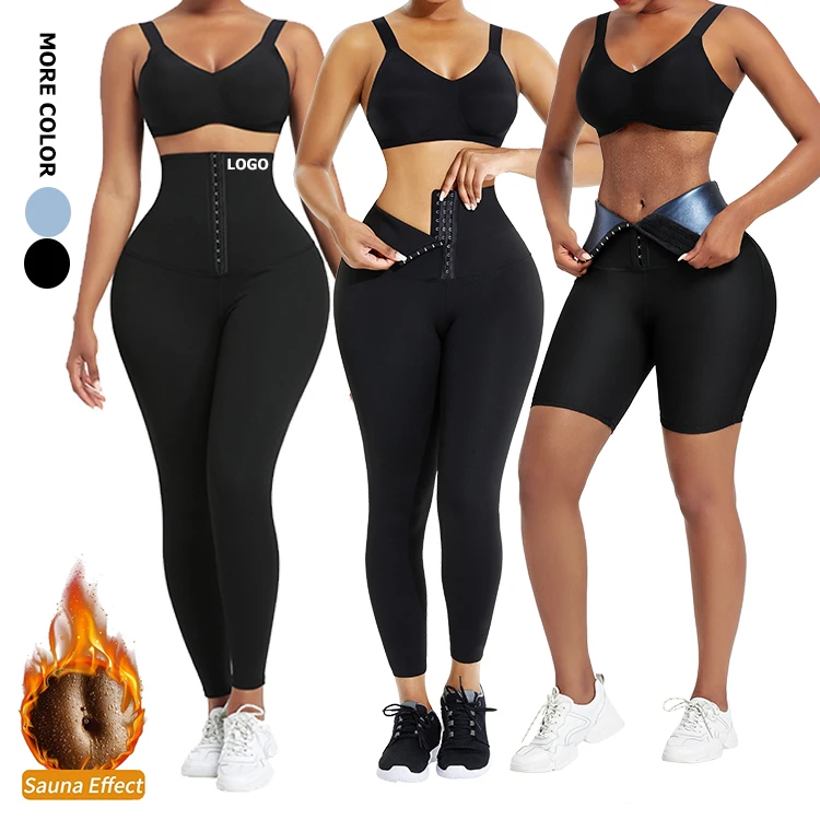 WAISTDEAR Custom Logo Service Fitness Sauna Waist Trainer High Waist Workout Shapewear Fitness Leggings Waist Trainer