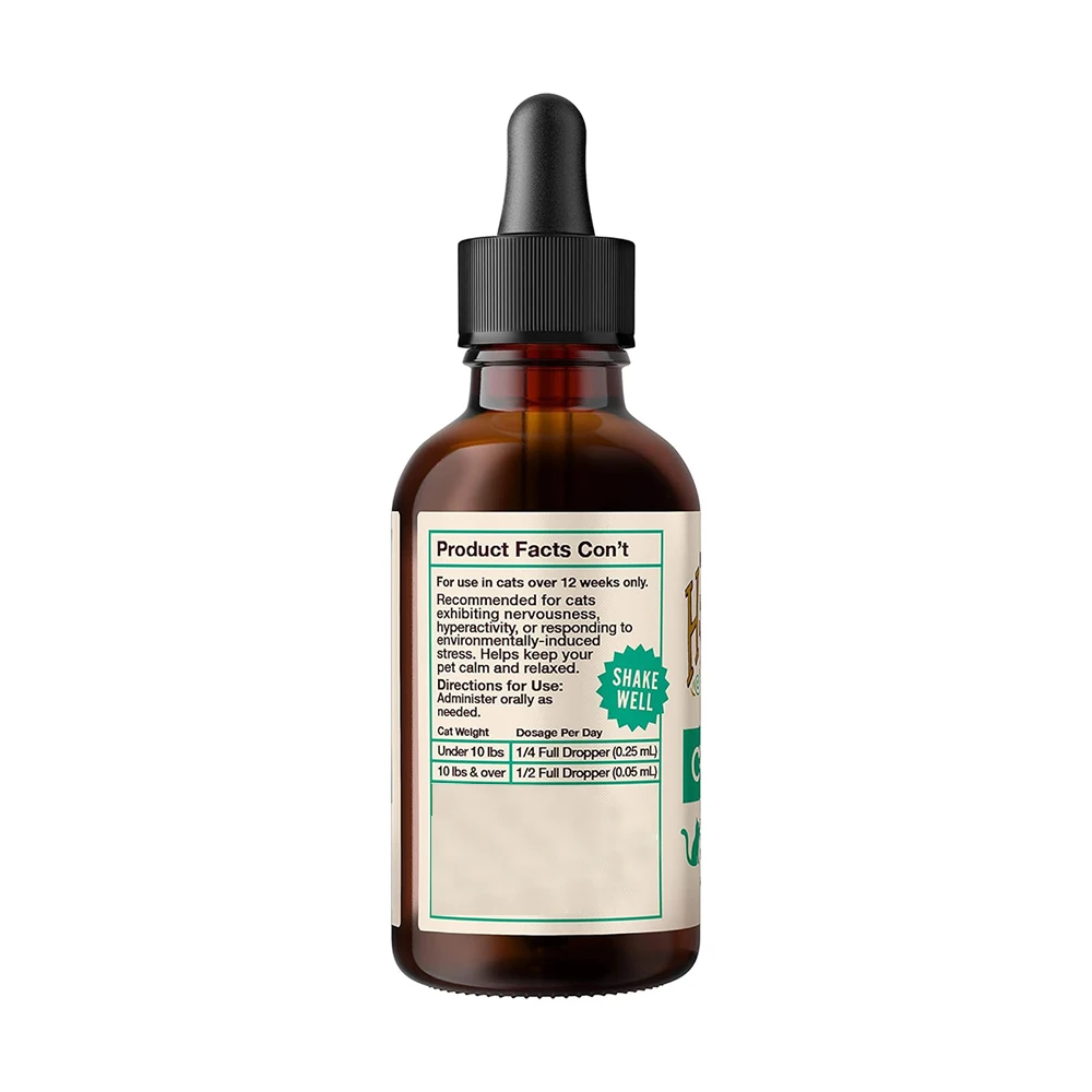 OEM Calm Cat Hemp Oil  Delivers More Actives Pet Supplements Hemp Oil Helps with Stress for Cats  Pet Calming Drops