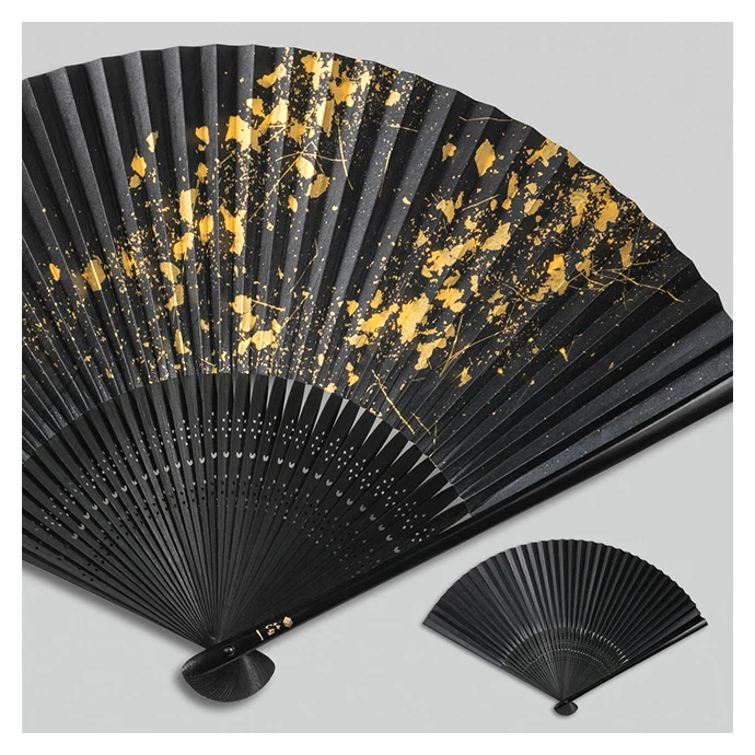 Персонализированный ручной вентилятор ручной работы Kanazawa gold leaf