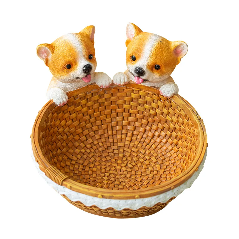 European Style Creative Resin Dog Storage Ornaments for Entrance Key Door Shoe Cabinet Living Room TV Cabinet Decorations