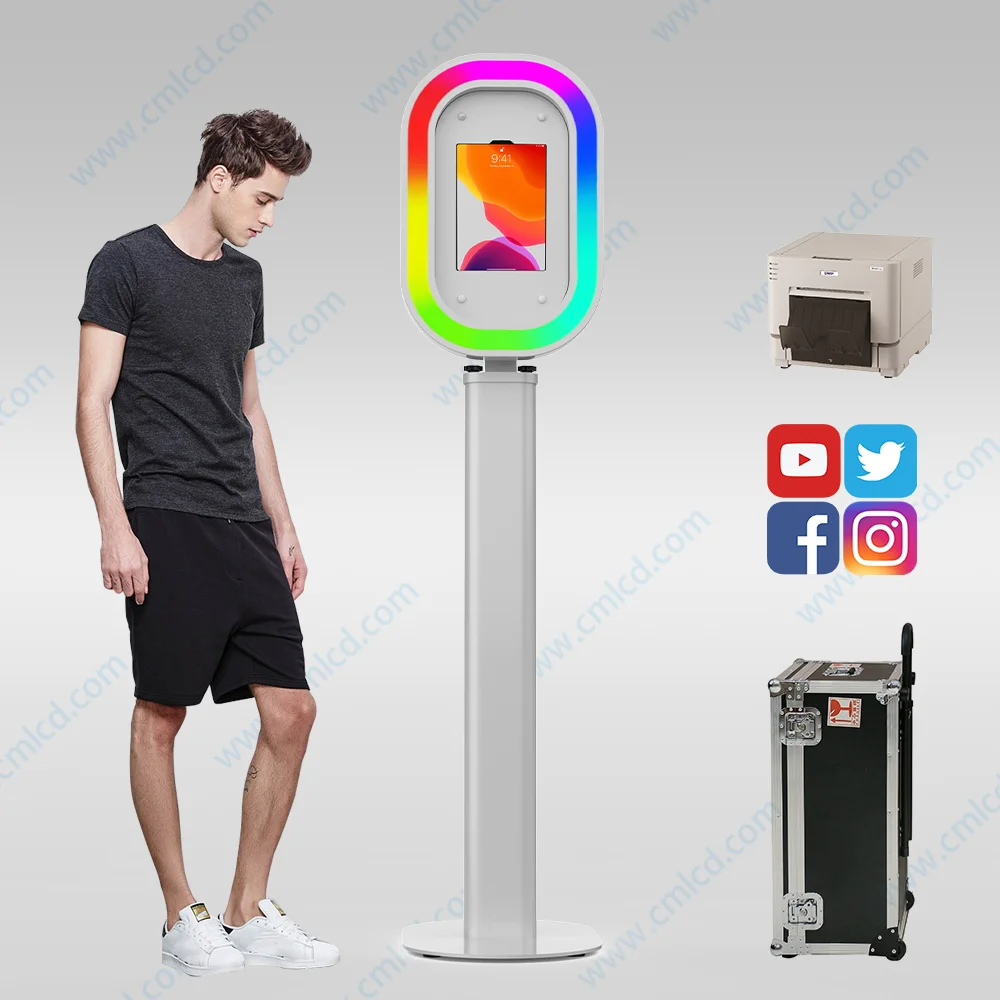 Elegant Photo Booth for Small Weddings: Portable iPad Shell with LED Light for 11/13 inch iPads & Surface Pro - Personal Touch
