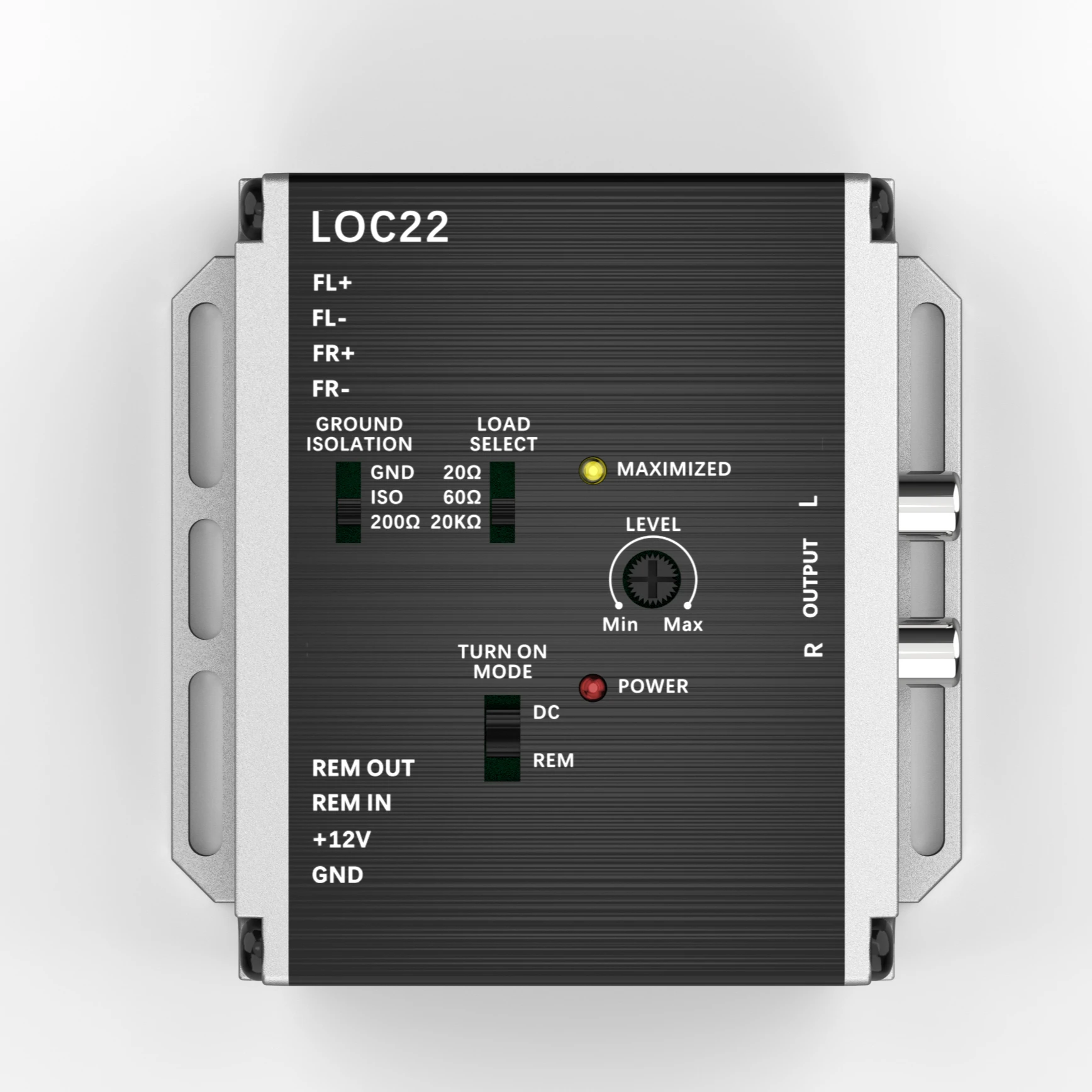 Edge LOC22 Premium Line Output Converters two channels of active speaker level inputs (up to 20V input handling)