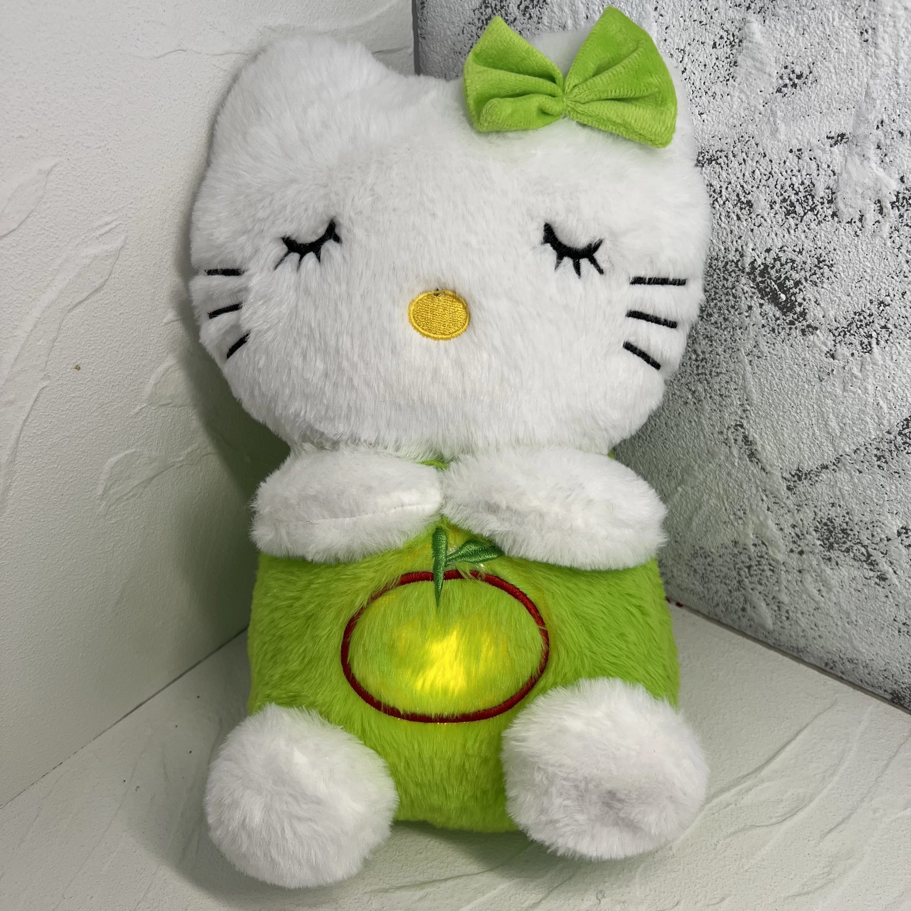 Sleep Plush Bear Toys Gift Newborn Breathing Animals Ears Moving Music Appease Gift Breathing with Light Sound