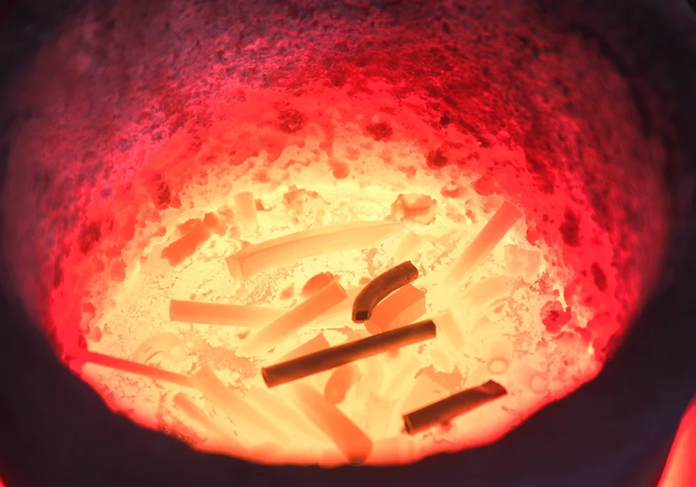 IGBT induction steel copper tilting melting furnace