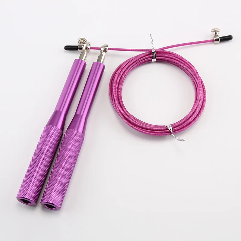 PVC Coated Steel Wire Skipping Jumping Rope With Aluminum Handle Universal Joint For Sports Home Gym Exercise