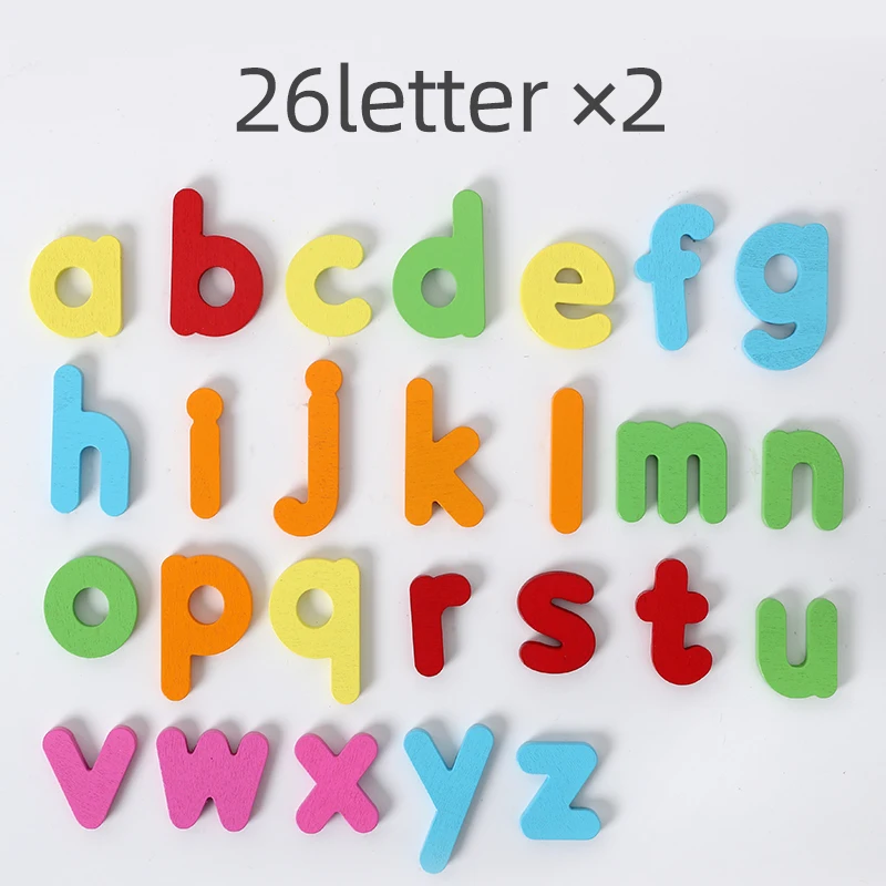 
Wooden spelling word game for children 26 English letters early education cognitive spelling practice picture puzzle teaching 