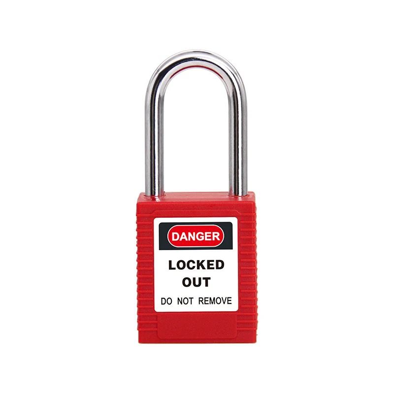 Nylon plastic safety padlock for LOTO lockout