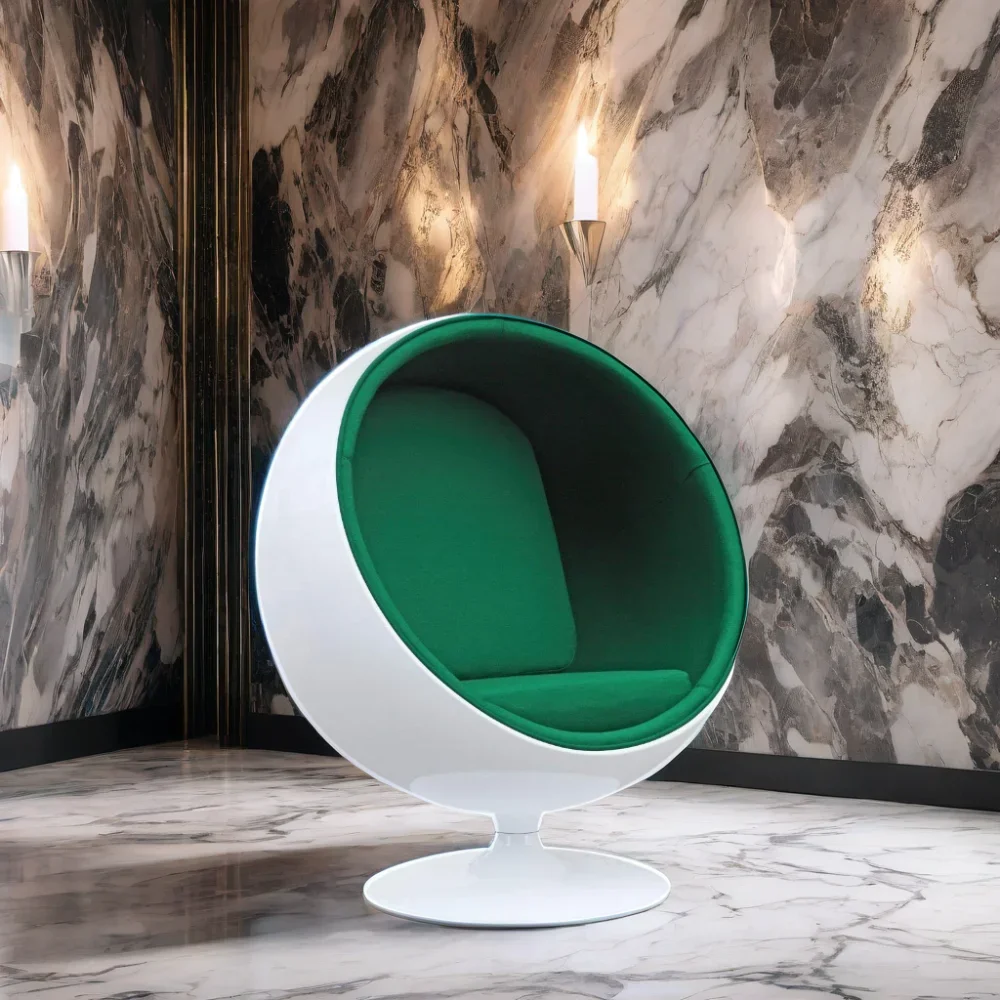 Modern luxury adult leisure fiberglass lounge living room home furniture swivel shaped round ball chair