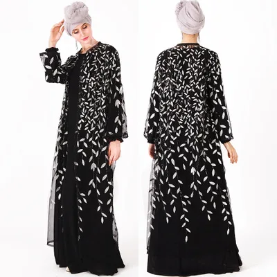 Luxury Elegant Sequins Embroidery Turkey Clothing Islamic borka muslim abaya