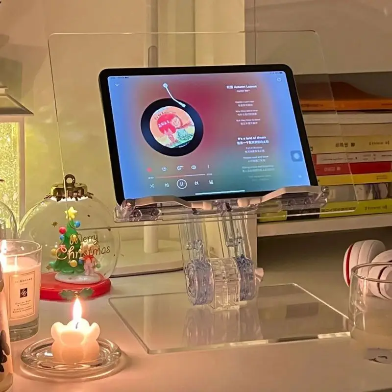 Spring Sign Ins Adjustable reading stand Acrylic reading stand telescopic transparent PC tablet iPad stand