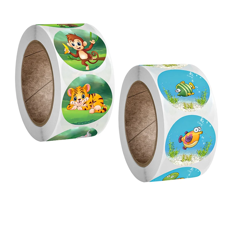 Animal Children Cartoon Reward Stickers Customized Self Adhesive Paper Sticker For Children Books