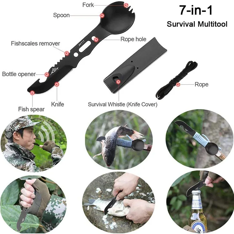 19 in 1 Tactical Survival Gear Kit Self-Defense EDC Pouch Medical Bag with First Aid Kit for Camping & Hiking Safety Equipment