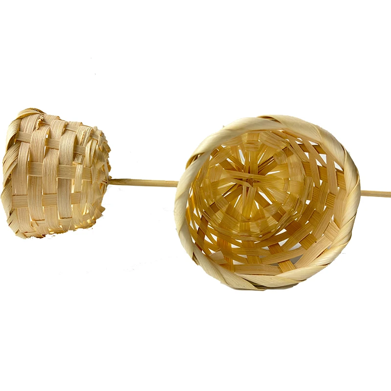Mini Bamboo Woven Basket Miniature Flower long picks Basket Bamboo Handmade Basket