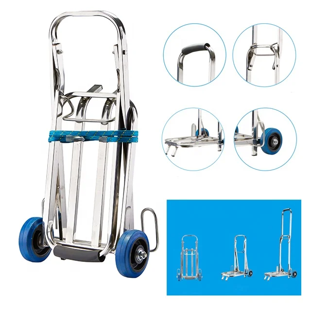 
Stainless Folding Hand Cart Platform Trolley for Warehouse Home Shopping 