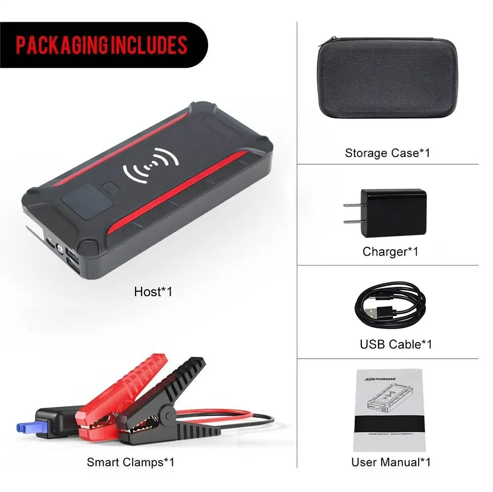  Power Tools 10000mah Bank 600A Battery Booster Car Jumper 12V Portable Jump Starter