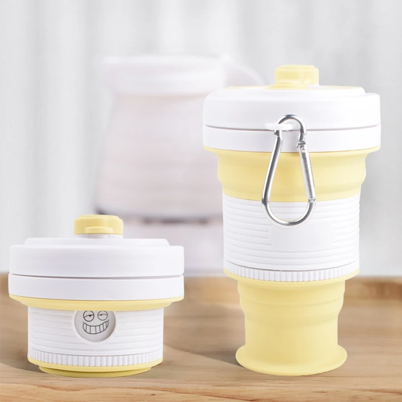 18 oz Double Wall Sleeve Travel Mugs Foldable Silicone Rubber Drinking Cups-Mugs Portable Reusable Collapsible Coffee Cup