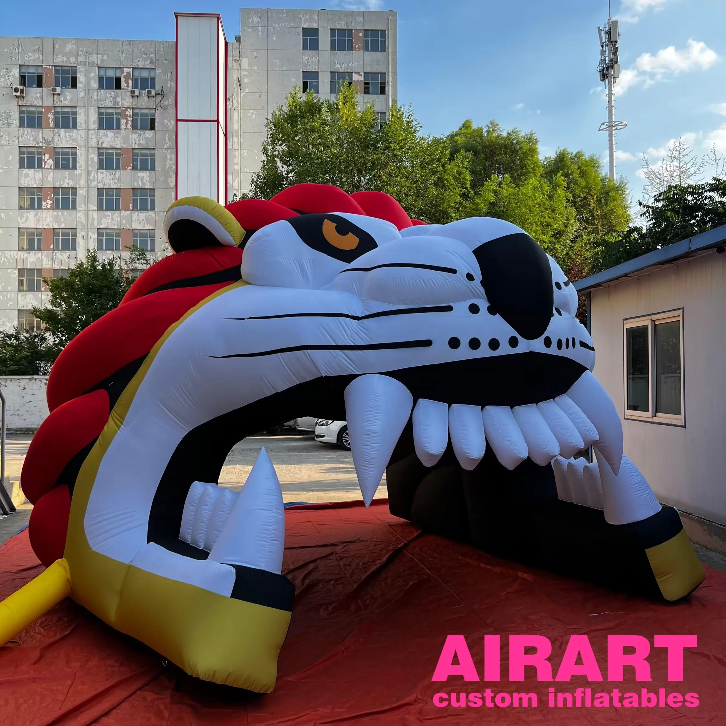Giant inflatable lion tunnel inflatable animal channel for party decoration