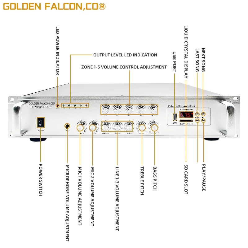 120W Professional Audio Sound Equipment full set public address system 100-220V pa amplifier system for church public address